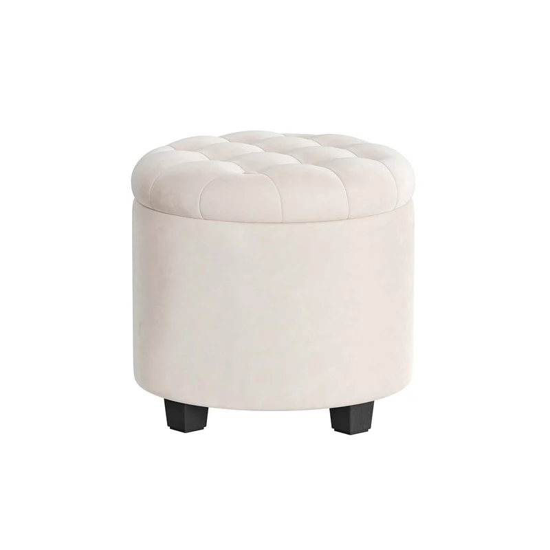 SONGMICS Pouf Contenitore Rotondo