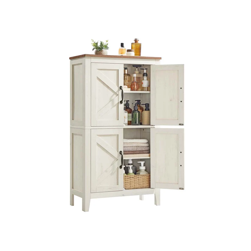 Mobile farmhouse con ante fienile e ripiani regolabili