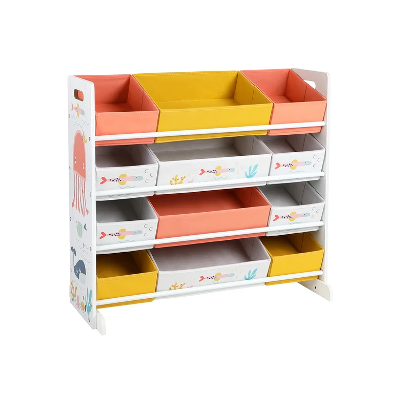 Scaffale per Giocattoli con 12 Contenitori