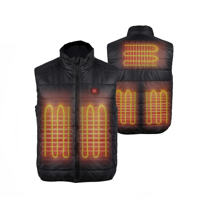 Gilet Termico Nero Unisex L-XXL – 3 Livelli di Temperatura e Ricarica USB