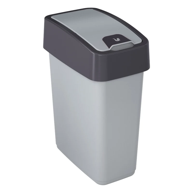 Cestino con coperchio a pressione 10l Keeeper Magne - colore argento