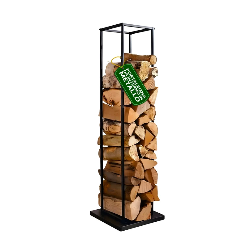 Scaffale Portalegna in Metallo – Supporto Salvaspazio 33×33×115 cm
