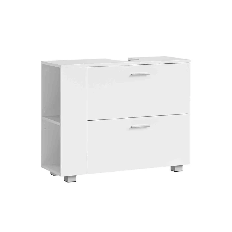 Mobile Sottolavabo da Bagno con 2 Cassetti Bianco Nuvola