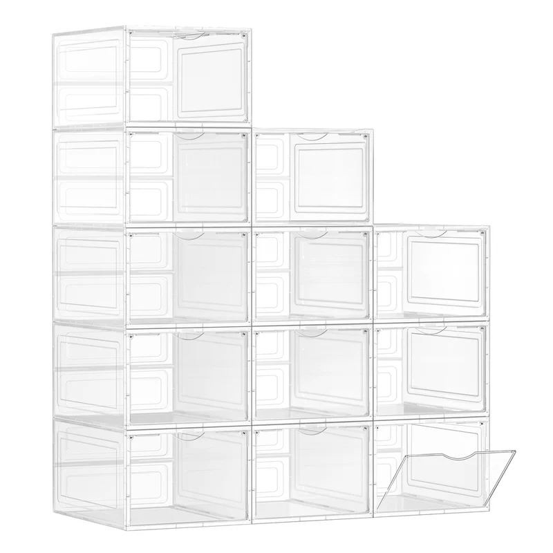 Set di 12 Scatole per Scarpe Taglia 46 Bianco