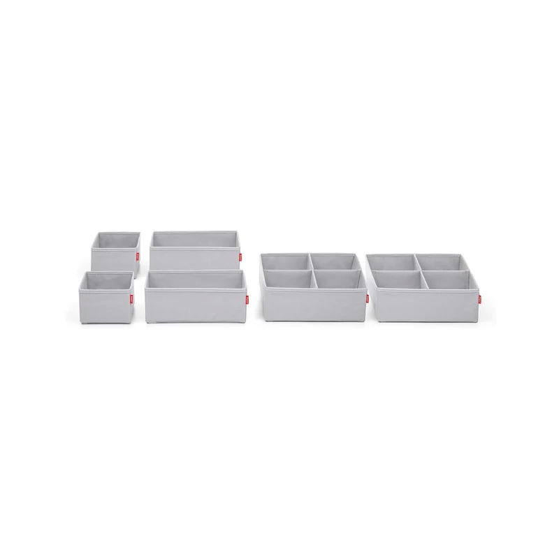 Set 6 Organizer Biancheria Pieghevoli Per Cassetti Grigio