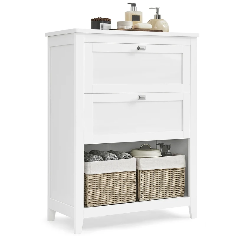 Mobile da Bagno con 2 Cassetti Bianco
