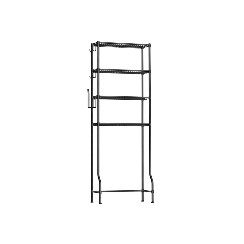 Scaffale sopra WC a 4 Ripiani Nero