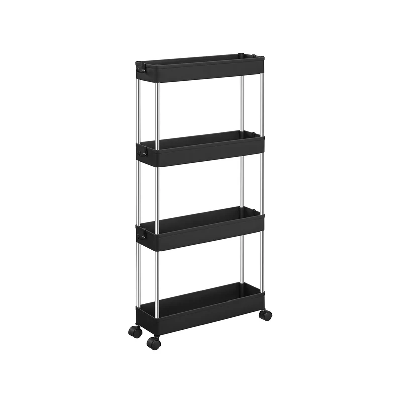 Carrello da Cucina a 4 Ripiani Nero