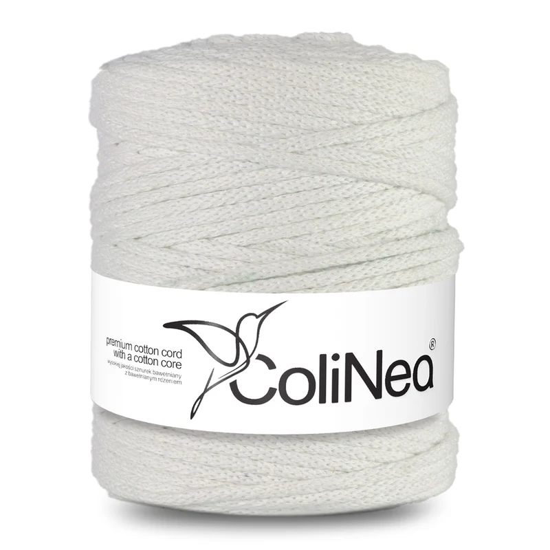 ColiNea, cordoncino in cotone con anima in cotone, intrecciato, 5mm, 200m, bianco