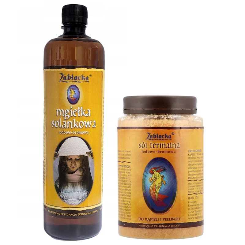 Nebbia salina Zablocka 950ml + Sale termale iodio-bromo, Zablocka - per il bagno e lo scrub, 1 kg