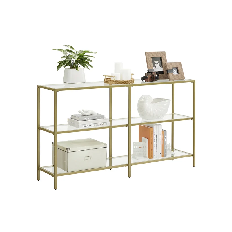 Tavolo Console Moderno in Vetro a 3 Livelli