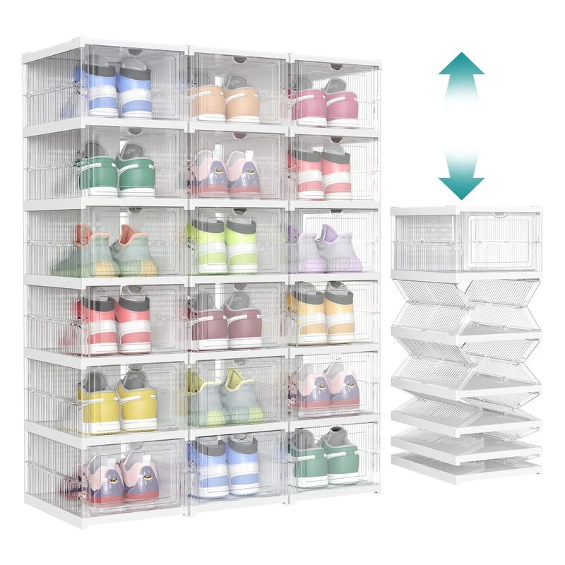 Set di 18 Organizzatori Porta Scarpe Impilabili