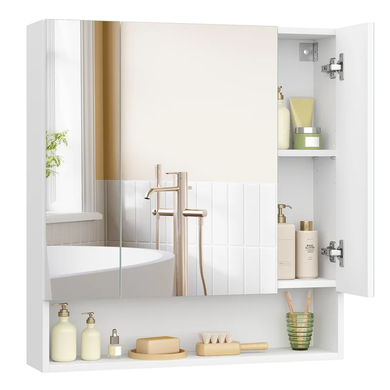 Armadietto Bagno da Muro con Ante a Specchio Stile Moderno