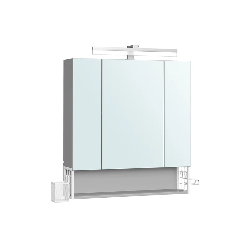 Armadietto da Bagno con Specchio e 3 Ante