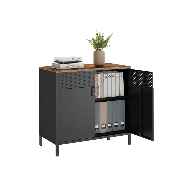 Credenza in Metallo con Ripiano Regolabile
