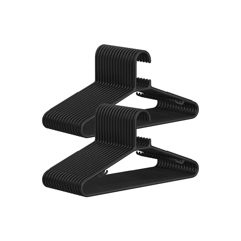 Set da 30 Grucce di Plastica Nero