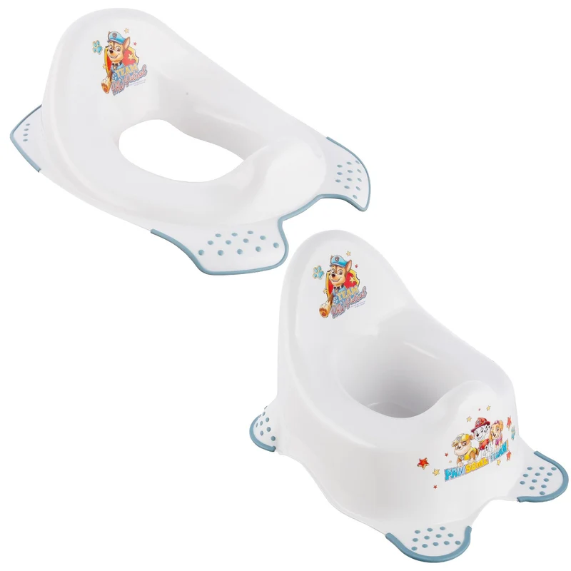 Copriwater antiscivolo Psi Patrol - Paw Patrol+ Vasino antiscivolo Psi Patrol, Bianco, Max 15kg