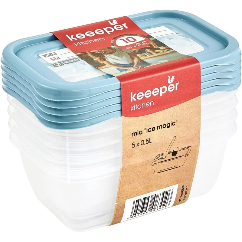 Set di 5 contenitori per alimenti Mia Magic Ice da 500 ml Keeeper