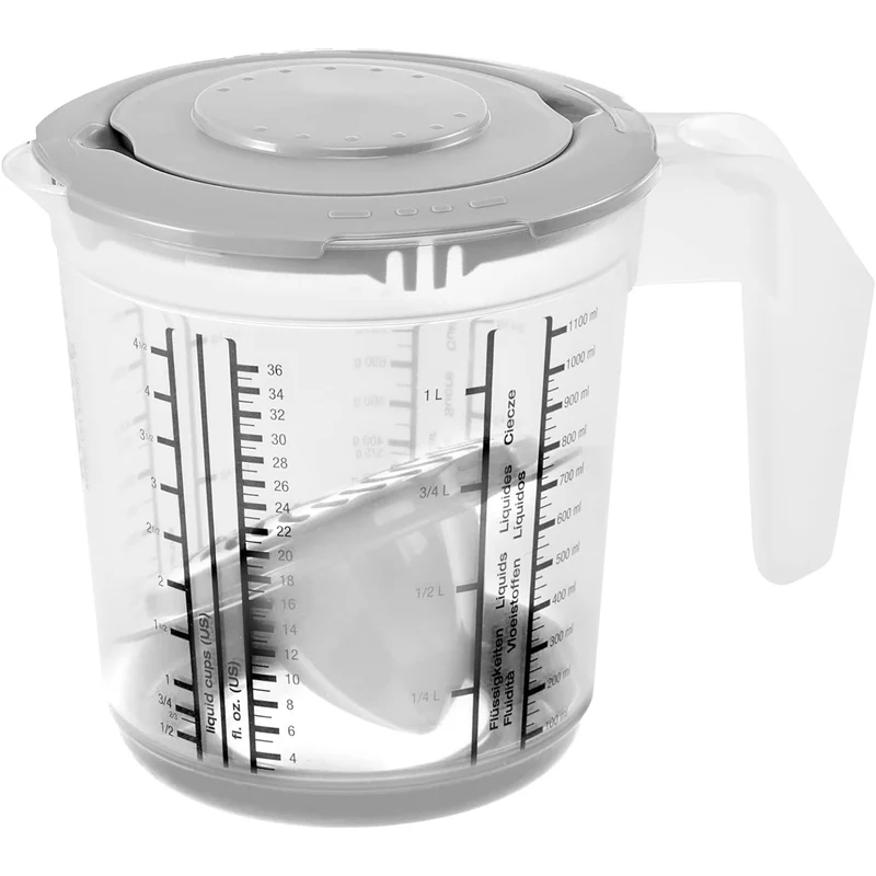 Set da cucina brocca con coperchio, coperchio e spremiagrumi, Matteo Keeeper, 1 l, 14x15 cm, grigio nordico