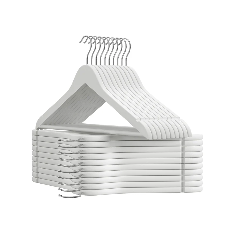 Set di 20 Grucce in Legno Bianco