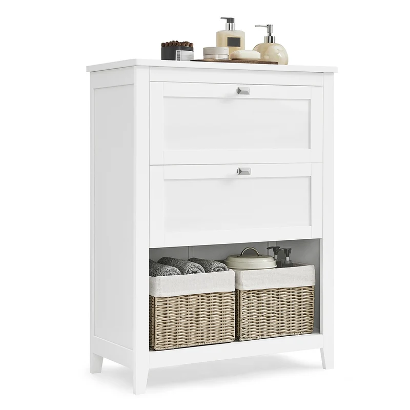Mobile da Bagno con 2 Cassetti Bianco