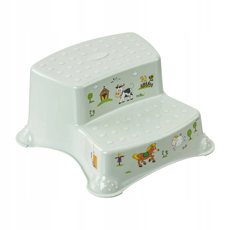 Piattaforma per bambini a due gradini Keeeper, con funzione antiscivolo, serie "Funny Farm", portata fino a 120 kg, 1003132006300
