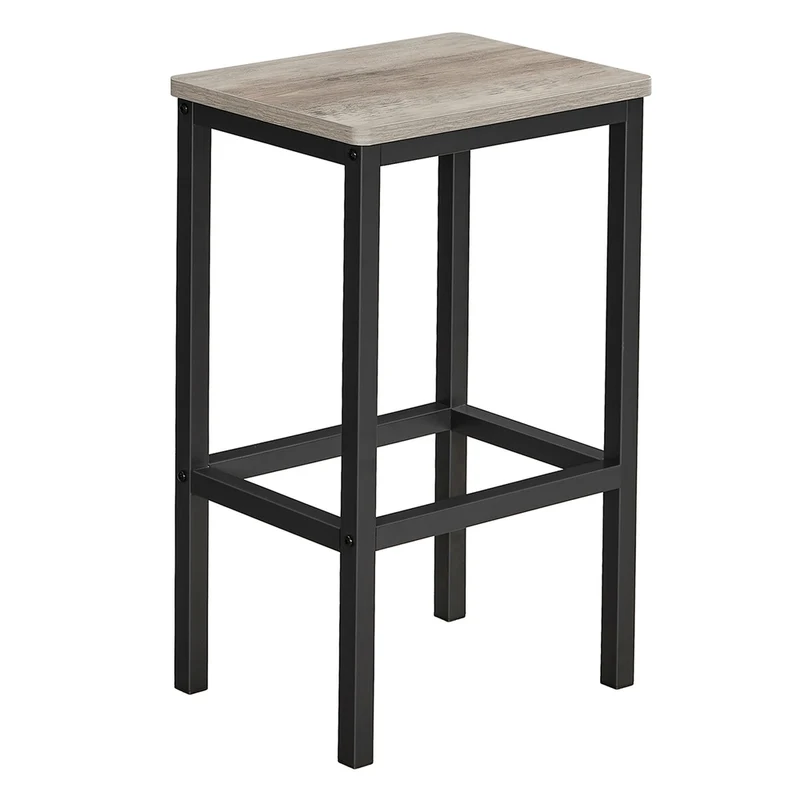 Set di 2 Sgabelli da Bar con Struttura in Metallo Greige