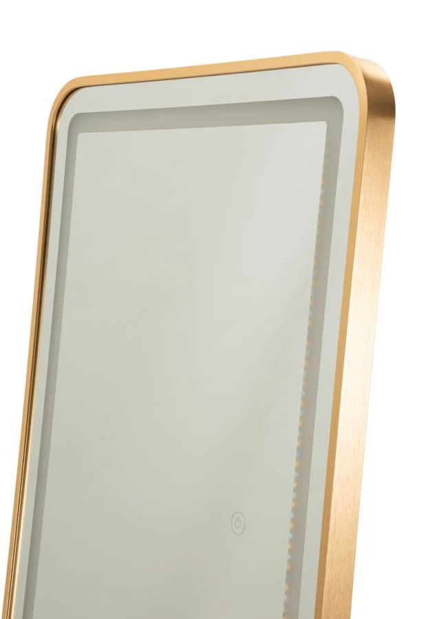 Specchio da Terra LED Simple Rett, 50x3x160 cm in Alluminio e Specchio Oro