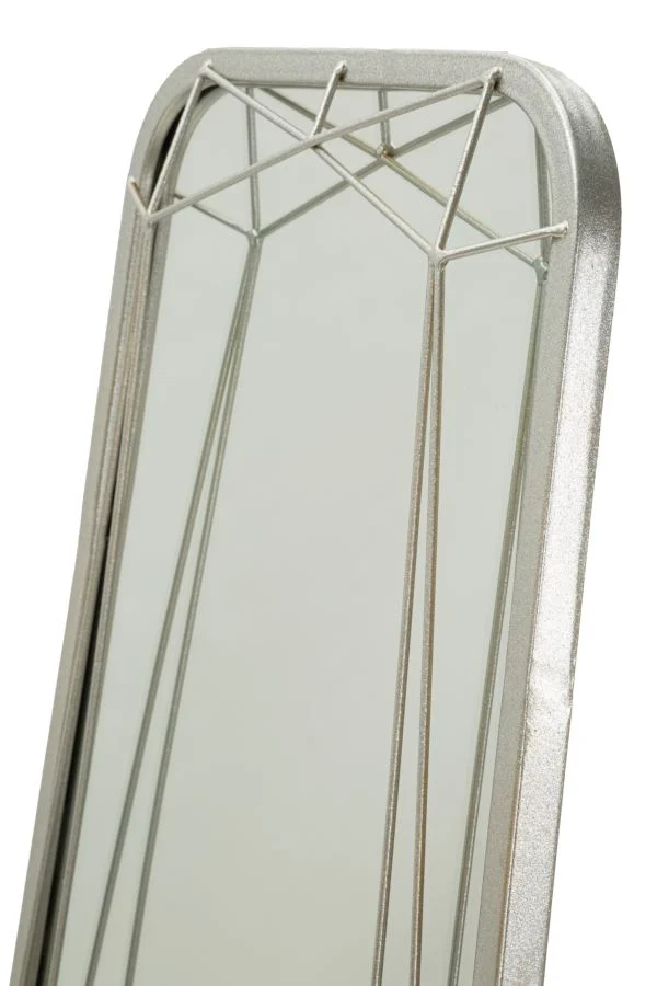 Specchio da Terra Silver 46x2x153 cm in Ferro e MDF e Specchio Grigio
