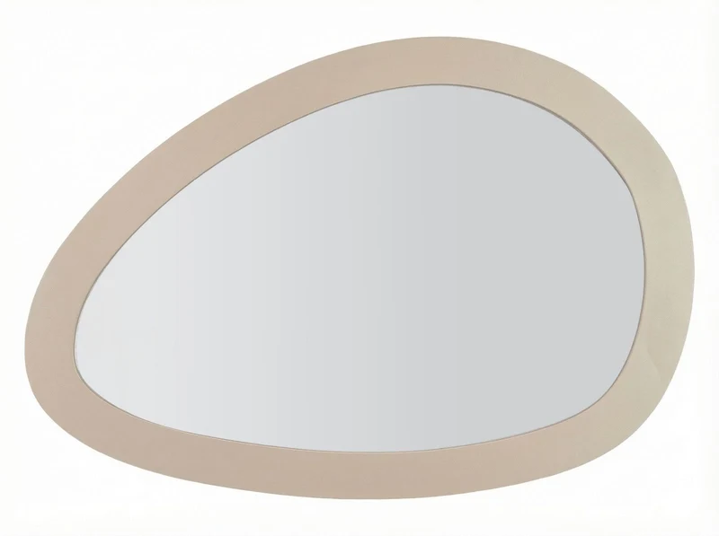 Specchio da Muro Saturno Tortota 71x1,5x48 cm in Ferro e MDF e Specchio Grigio tortora