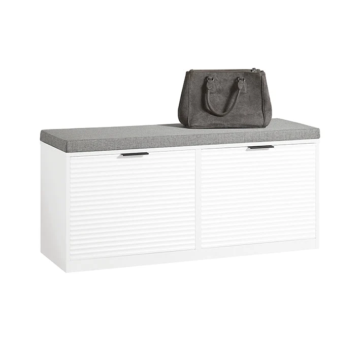 SoBuy | Sitzbank | Schuhkipper mit Sitzfläche | Sitzkommode | Schuhtruhe | Weiß | FSR147-W