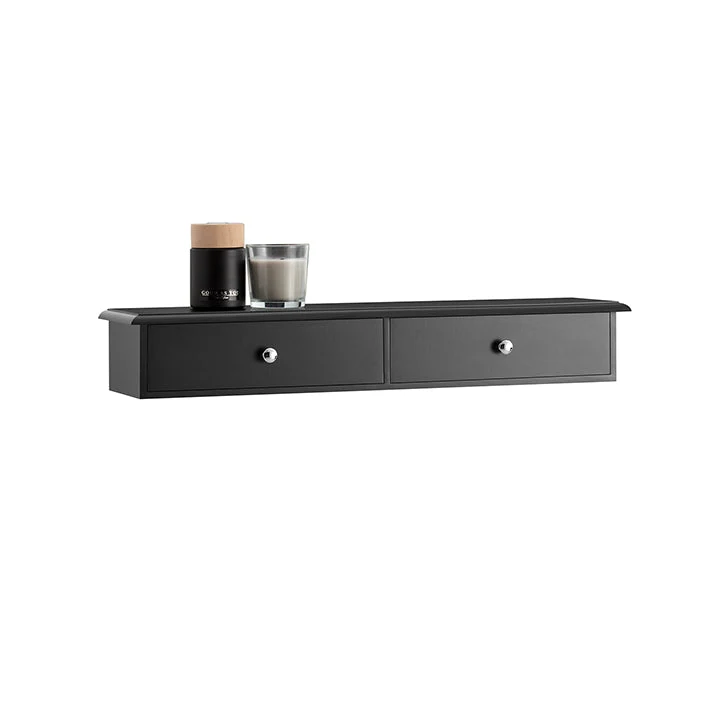 SoBuy | Schweberegal | Wandschrank | Hängeschublade | Wandregal | Schwarz | FRG43-SCH