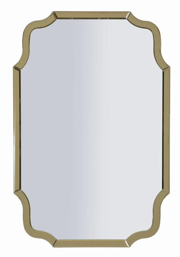 Specchio da Muro Istanbul Oro 60x1x90 cm in MDF e Vetro e Specchio Oro