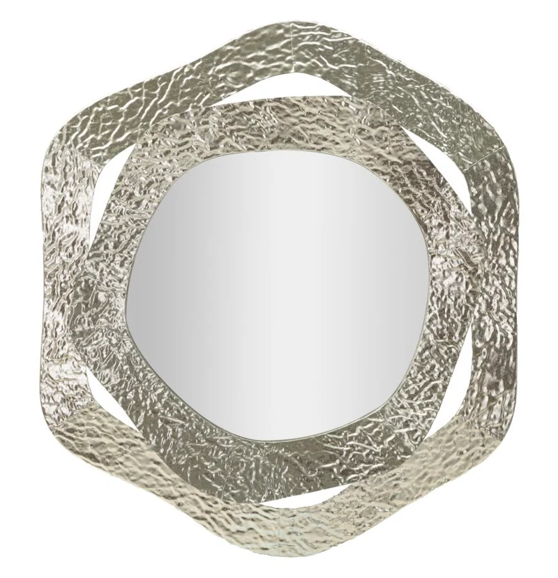 Specchio Aury 66x6x75 cm in Metallo e Specchio Argento