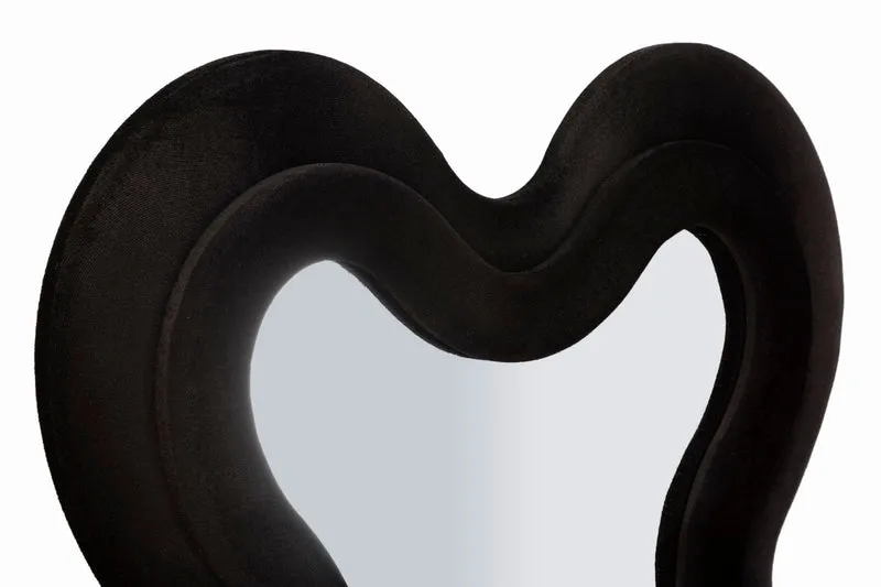 Specchio da Muro Monica Nero 58x4x160 cm in MDF e Poliestere e Specchio Nero