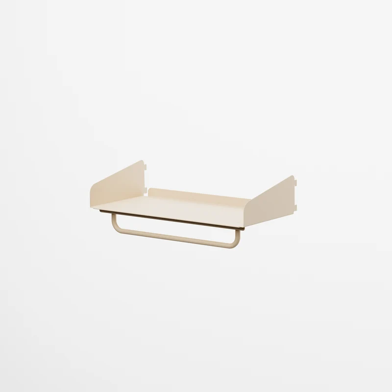 Linnea - Mensola con Barra Appendiabiti - Larghezza 60 cm, profondità 29 cm - Beige Luxor