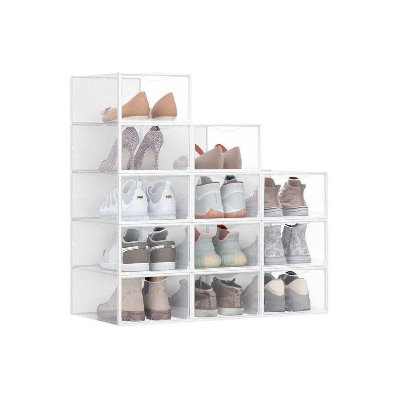 Scatole per scarpe in plastica impilabili