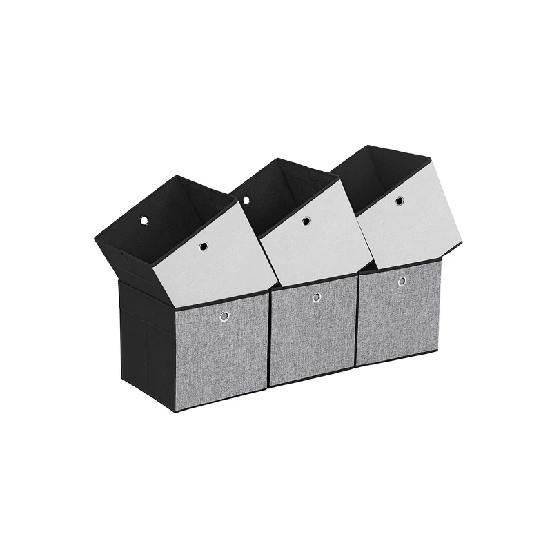 Set di 6 Contenitori Pieghevoli Portaoggetti di Tessuto