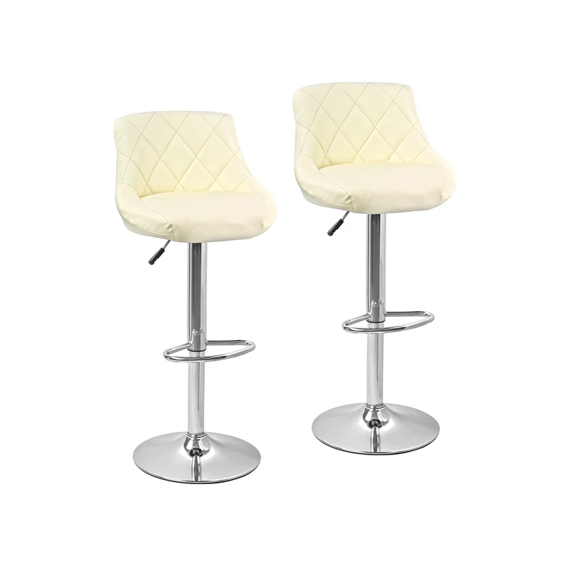 Set 2 Sgabelli Bar E Cucina In Ecopelle Beige