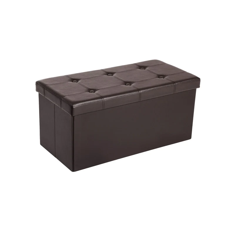 Pouf Cassapanca Pieghevole con Contenitore di 80 L