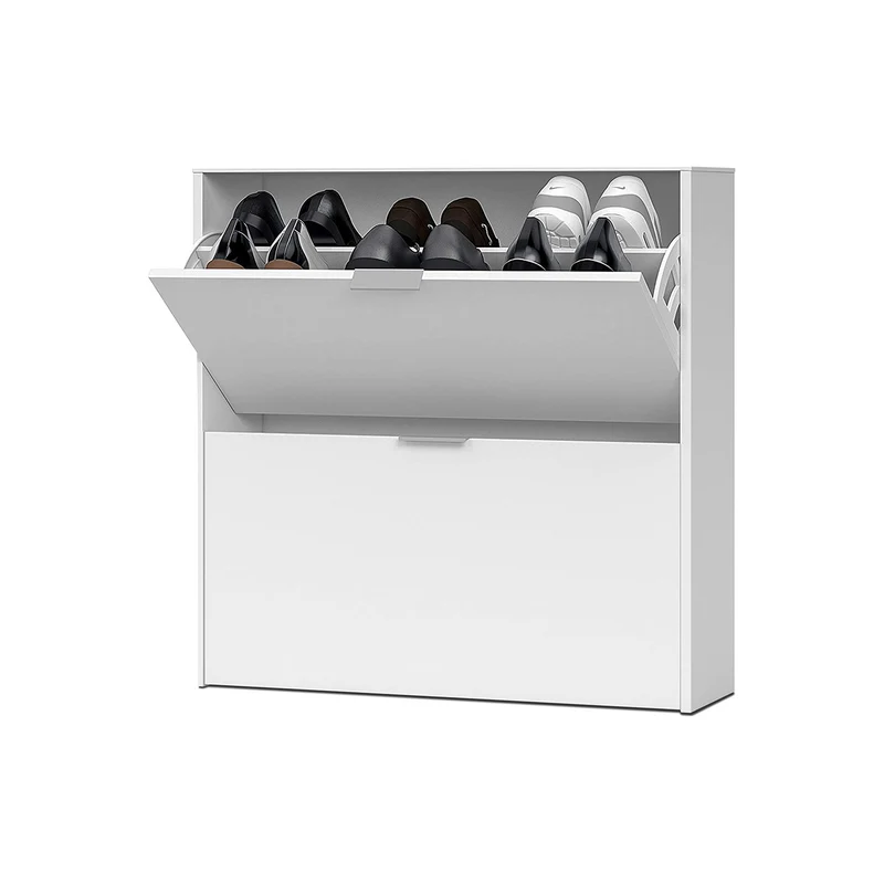 Scarpiera A 2 Ribalte Bianco 76x75x22cm