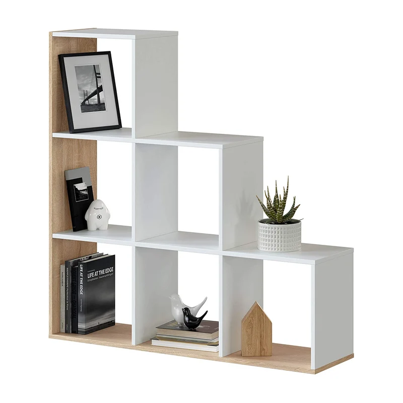 Libreria A 6 Scomparti Bianco 110x108x28cm