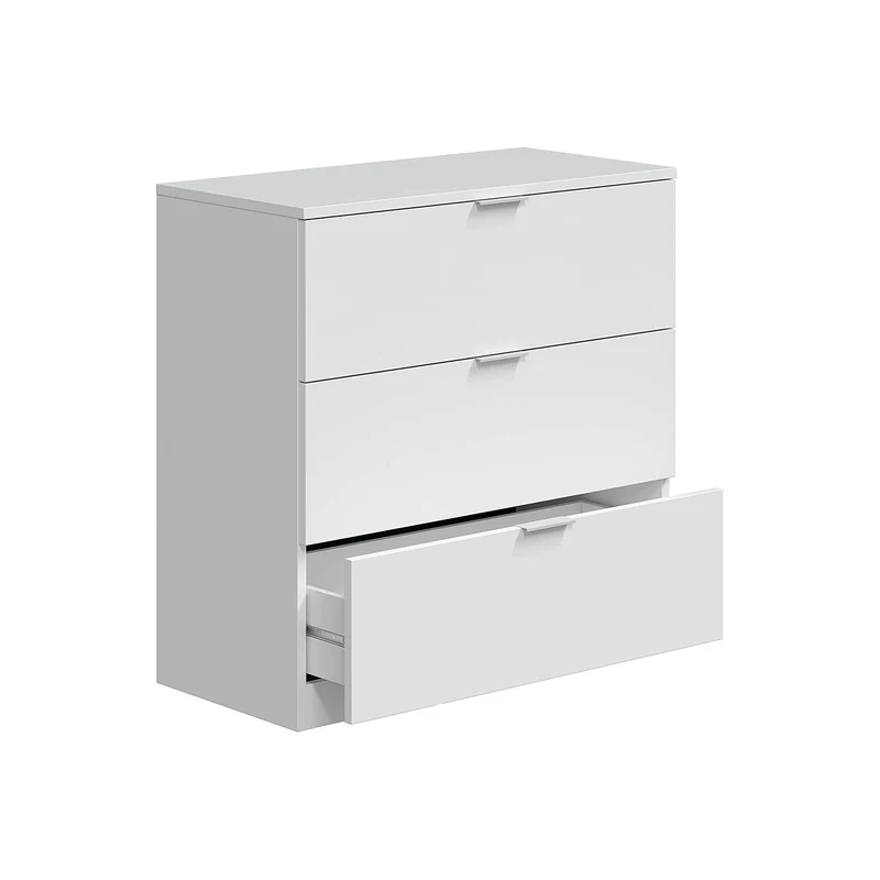 Cassettiera A 3 Cassetti Bianco 77x38x80cm