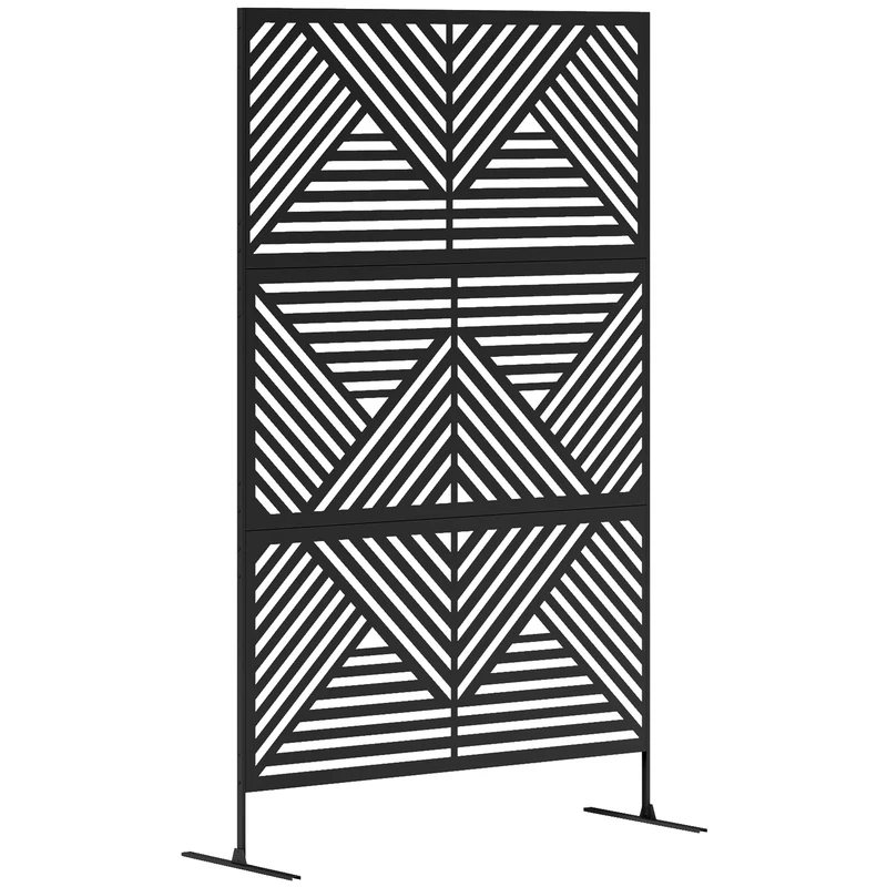 EasyComfort Separé Divisorio da Esterno Decorativo e Traliccio per Rampicanti, 122x45x198 cm, Nero
