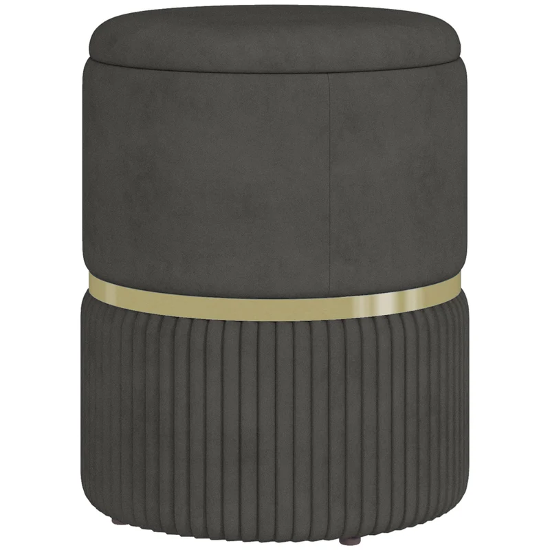 EasyComfort Pouf Contenitore 120 kg max per Soggiorno, Ingresso e Camera, in Poliestere, 36x36x44 cm, Grigio