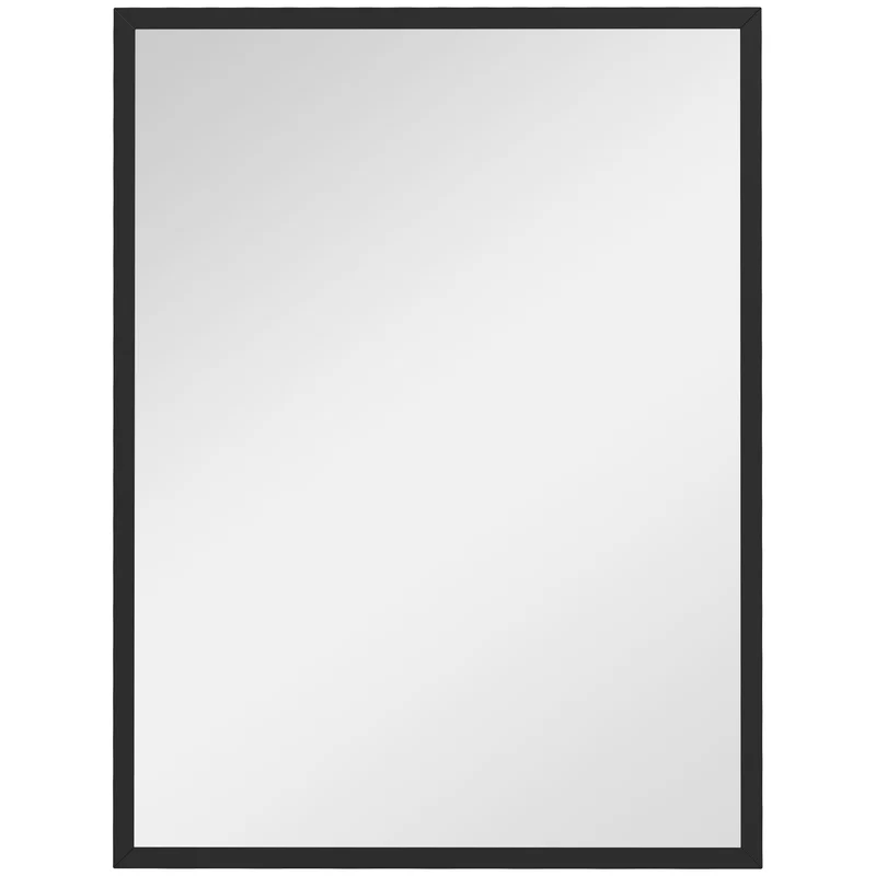 EasyComfort Specchio da Parete Rettangolare con Ganci, in Vetro e MDF, 60x80 cm, Nero