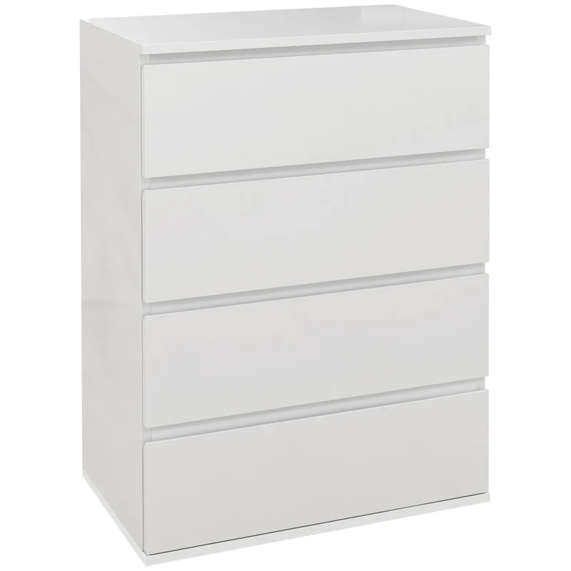 EasyComfort Cassettiera 4 Cassetti in Legno, Comò per Camera da Letto Moderno e Multiuso, 55x33x80 cm, Bianco