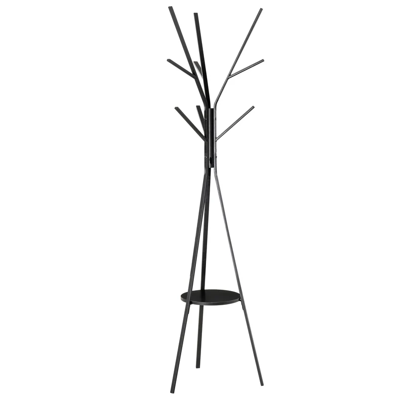 Easycomfort Appendiabiti da Terra Verticale Moderno per Ingresso, 45x45x180cm, Nero