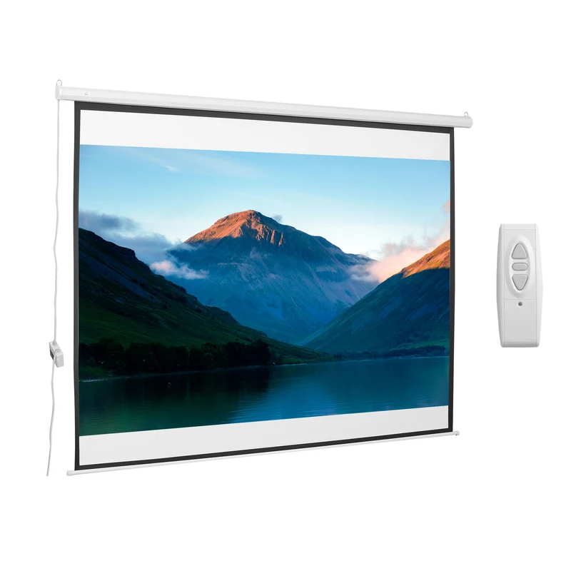 Easycomfort Schermo per Proiettore 120 Pollici Formato 4:3 Regolabile con Telecomando, Schermo di Proiezione Motorizzato Compatto, 244x183 cm, Bianco