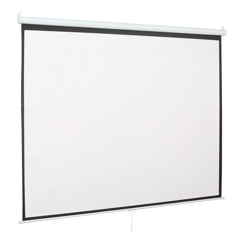 Easycomfort Telo per Proiettore da 120" Formato 16:9/4:3 ad Altezza Regolabile, 251.8x8.6x7 cm, Bianco e Nero